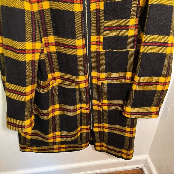Vintage Zero King Full Zip Wool Coat Jacket Yellow Plaid 44L - Picture 3 of 14